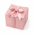 Geschenkbox 20 cm Rosa Karton mit Satinschleife quadratisch