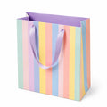 Geschenktüte 26 x 12 x 32 cm aus Papier mehrfarbig gestreift mit Tragegriffen