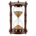 Sanduhr 20 x 40 cm Holz Glas Braun Gold Klassisch Dekorativ