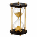 Sanduhr 38 cm Glas Metall Schwarz Gold dekorativ umdrehbar