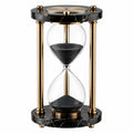 Sanduhr 20 cm x 35 cm aus Glas Metall Schwarz Gold mit 60 Minuten Laufzeit